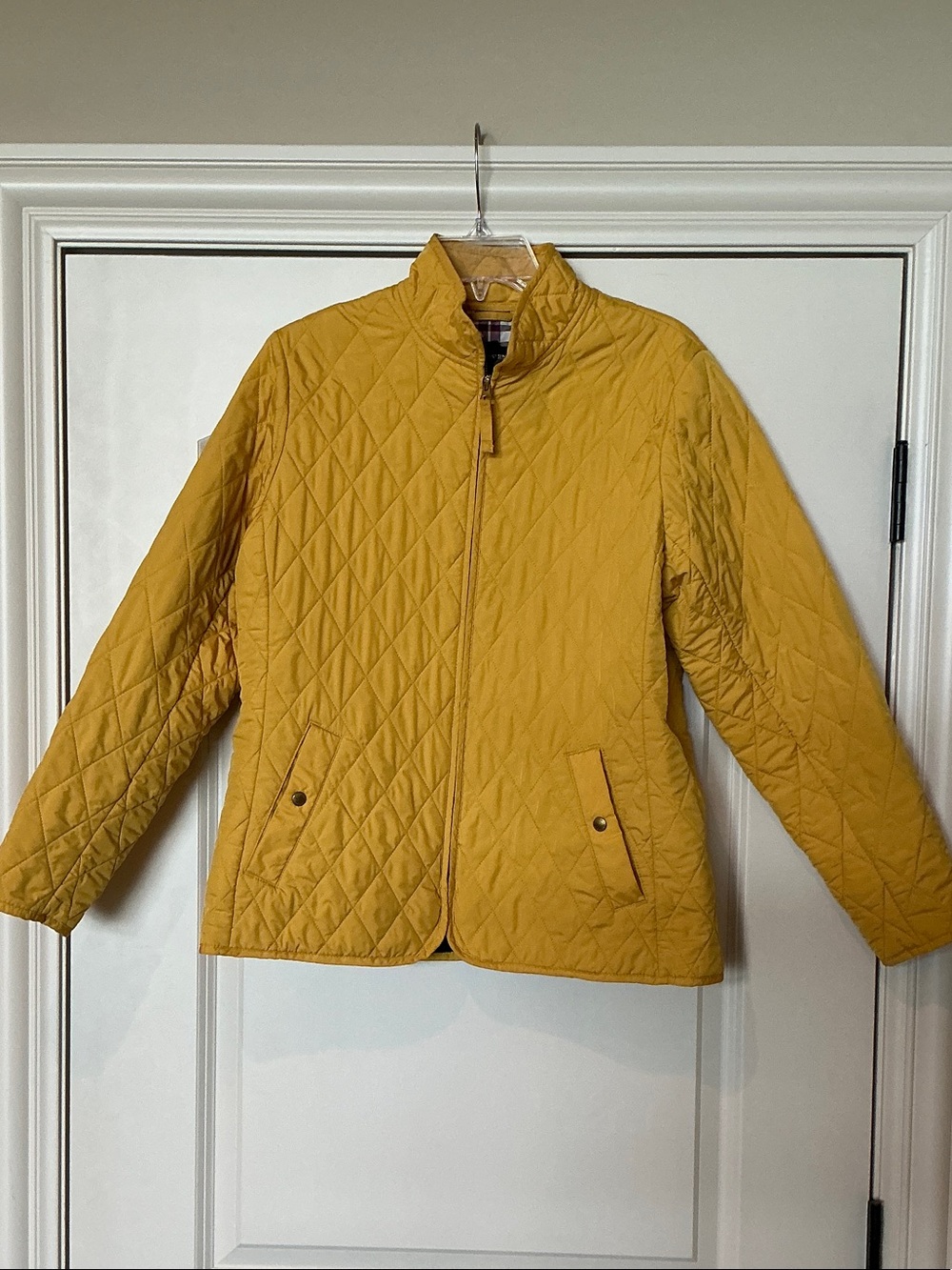 Lands End Quilted Stand-Collar Women's Jacket in Yellow * MP